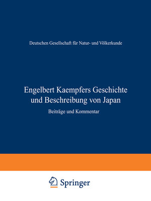 cover image of Engelbert Kaempfers Geschichte und Beschreibung von Japan